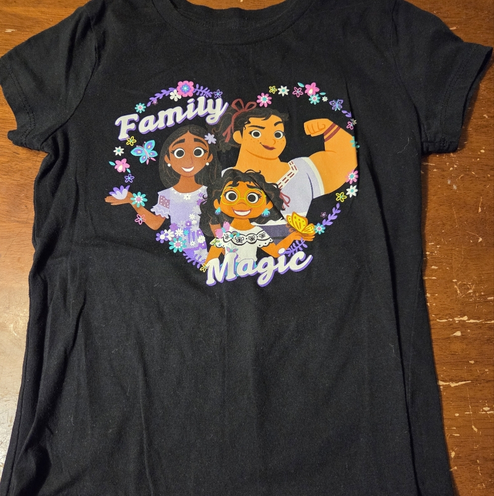 Disney Black Kids Tee with Encanto Design